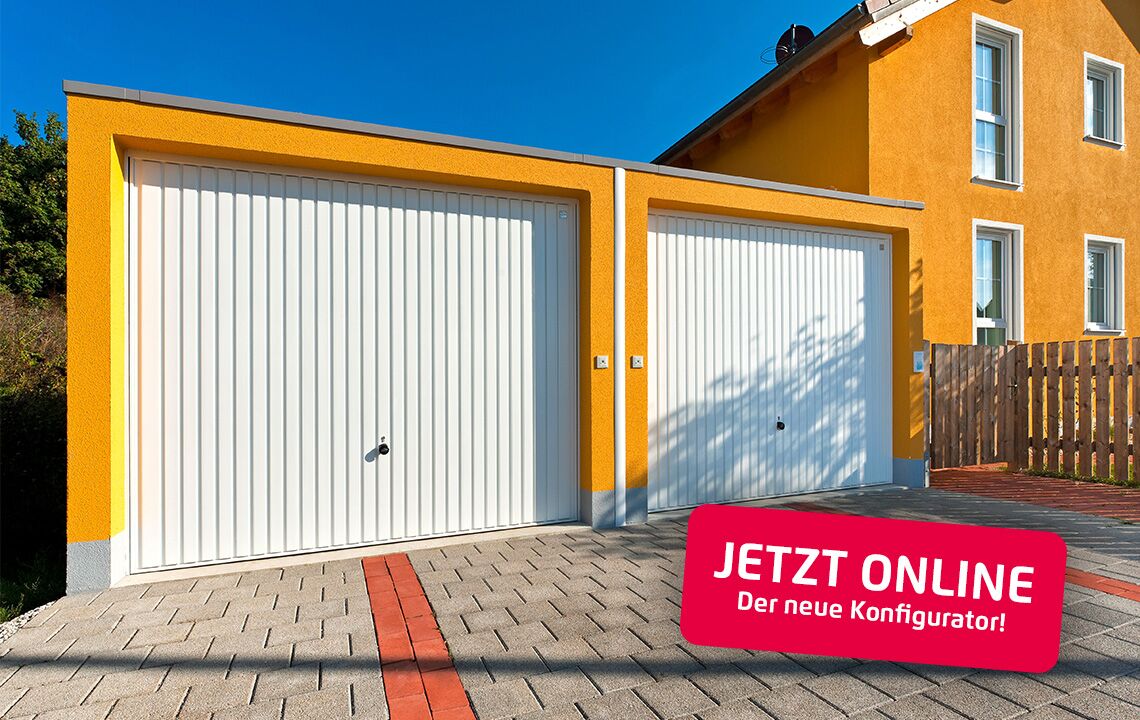 Doppelgarage in orange - passend zur Hausfarbe