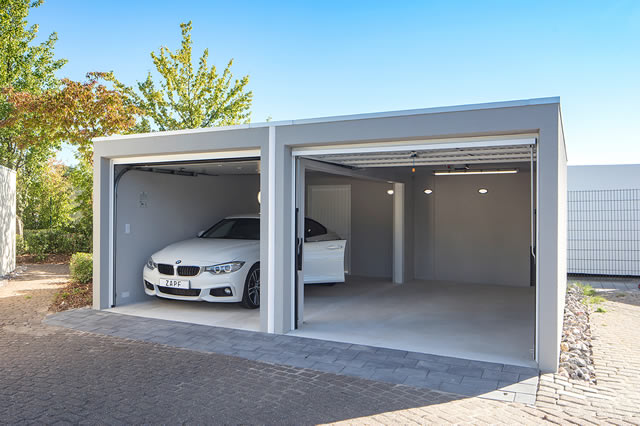 Großraumgaragen ist die Fertiggarage für zwei Autos - ZAPF-Garagen